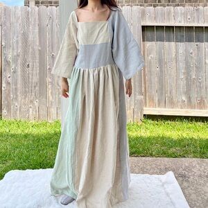 100% Linen | Handmade Quilted Linen Dress | SKU 04171